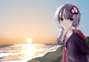 夕陽とゆかりさん