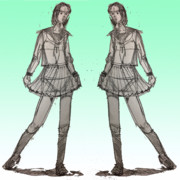 背景だけグラデしてみた／女子高生の習作的な何か