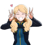 ピースするリタ・ベルナル