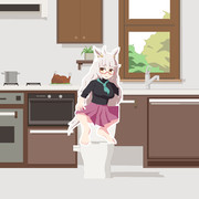 ブライアンのためにキッチンでカレーを作るビワハヤヒデ