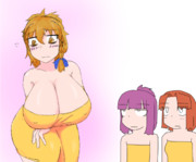 一人だけタオルが小さいMZ姉貴