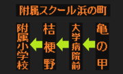 附属スクール浜の町コースのLED方向幕（弘南バス）