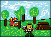 鳥小屋のために環境破壊にいそしむマキ