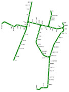 広島電鉄（市内線）の路線図