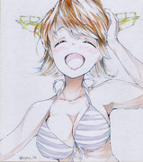 水着にっこり比叡さん。