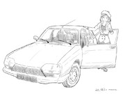 らくがき　シトロエンとコマさん