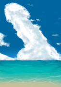 夏の海と雲
