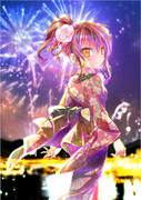 浴衣と花火