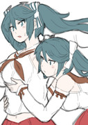 お題：艦これ五十鈴が艦これ五十鈴の乳を後ろから揉む同キャラ対戦