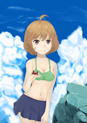 朧ちゃんとカニ♬