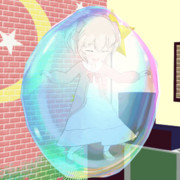 【Gifアニメ】ラティナがシャボン玉でびよーんびよーん