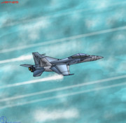 Super Hornet Airplane Flight In Cyan Skies