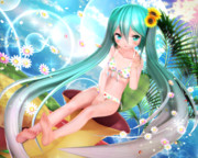 【ちびミクちゃん萌えリンク】おみあしさんで ピース…♡