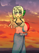 夕暮れ時の人魚