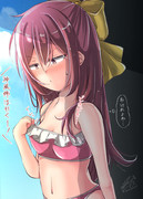 現代の水着に戸惑う神風さん