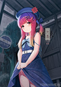 にわか雨と対馬ちゃん。