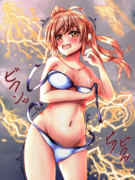 水着のささらちゃんの背中に稲妻のらせんがっ！！