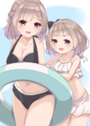水着なうちの子姉妹