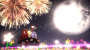 レディー 花火にびっくり