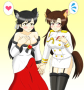 衣装交換をしたアズレン愛宕と影狼ちゃん