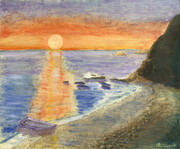 西海岸からの夕陽