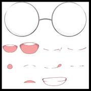 口と眼鏡素材1
