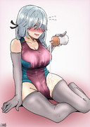 新婚競泳水着ぬるぬる浜波28歳