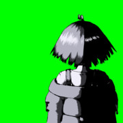 イメチェンしたあずきアイス藍丸の後ろ姿GB