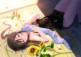 夏、遊び疲れた妹