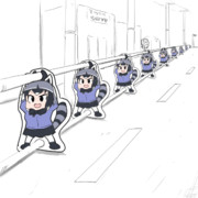 道端にたくさんいるアライさん