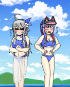 水着喧嘩ワシダココンビ