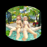 【VRMMD】温室でゆっくり養生するシロタエギクとデュランタ