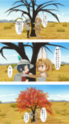木の開花にチャレンジするかばんちゃん