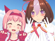 ウララとドトウのダブルピース