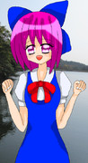 誕生日で⑨月⑨日なのでもっかんにチルノちゃんのコスプレさせてみた