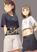 双子コーデのメカJKと友達