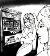 姉に変装してカジノで遊んでいるのがばれたミネア