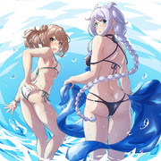 水着海風と満潮