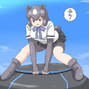 多脚戦車型セルリアンの装甲を素手で引き剥がそうとするヒグマさん