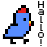 ドット青ニワトリ (ギフトイラコン)