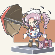 武器を装備したメイド服のついなちゃん
