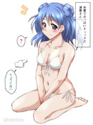 水着でおっぱいチェックだ浦風さん