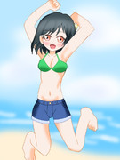 今年の１０月は暑い？水着三船栞子ちゃん