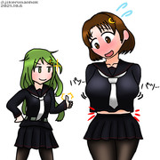 睦月型の制服制服を着せられる千代田