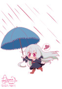 雨でごきげんなちびソフィーちゃん