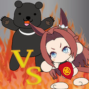 足柄山の山奥で、けだもの集めてすもうの稽古