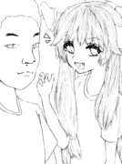 Tシャツ姉妹・線画.psd