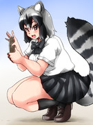 いい感じの棒を拾ったアライさん