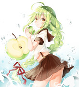 緑髪 ニコニコ静画 イラスト