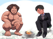 河原で焚き火を楽しむネクデカと肉おじゃ